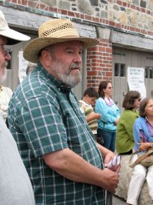 David Cadigan at sculpture ceremony