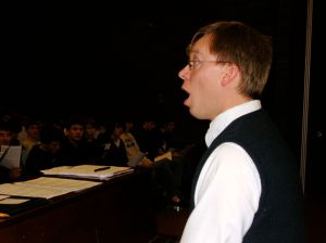 Rob Westerberg conducting chorus, York High School