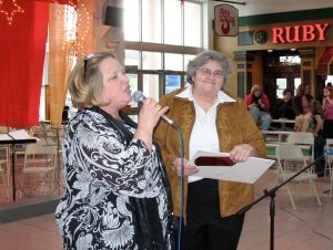   Mall Manager Patti Crooks and Art Teacher Ruth McAtee