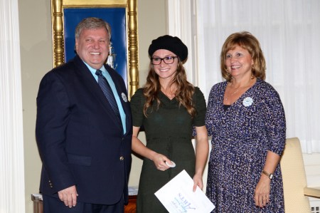 Steve Pound, Maine State School Board Chair, Kylee Knight, grade 11, Messalonskee High School, First Lady Ann LePage