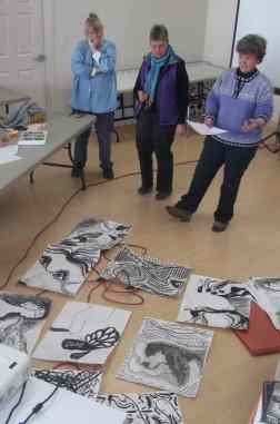 Susan Johnson, Oceanside High School, Ann Roy, Waterville, and Carolyn Brown, Camden Hills