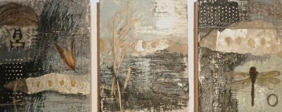 Cam Davis, encaustic triptych