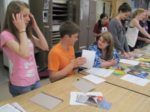  Susan Bryand works with Fine Arts Academy students during a summer enrichment activity