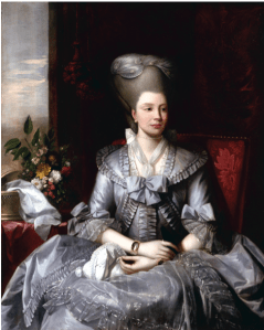 Image Credit: Benjamin West (United States, 1738-1820), Queen Charlotte, circa 1776, oil on canvas, 50 x 40 1/4 inches. The Berger Collection at the Denver Art Museum, TL-19057