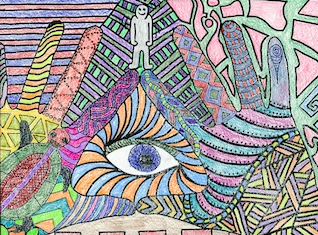 "Eye in Triangle", by Dominick Bernard, Deering High School, Grade 10