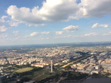 Flying over the nations capital.