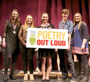 Northern Region State Finalists left to right: Lydia Caron, Bangor High School; Morgan Steward, Carrabec High School; Danielle Barrett, Hampden Academy; Owen Sinclair, Rangeley Lakes Regional School; Anna Bucklin, Searsport District High School