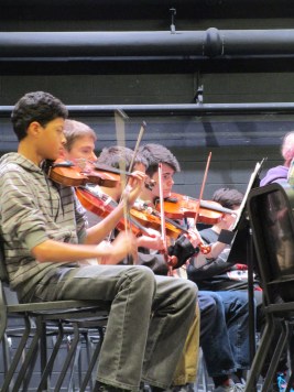 Waterville Senior High School band students 