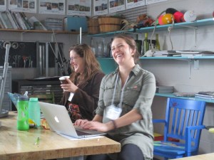 Ellsworth High School art teachers sharing a funny moment