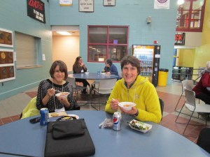 Participants sharing lunchtime