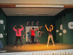 Students practicing their dance
